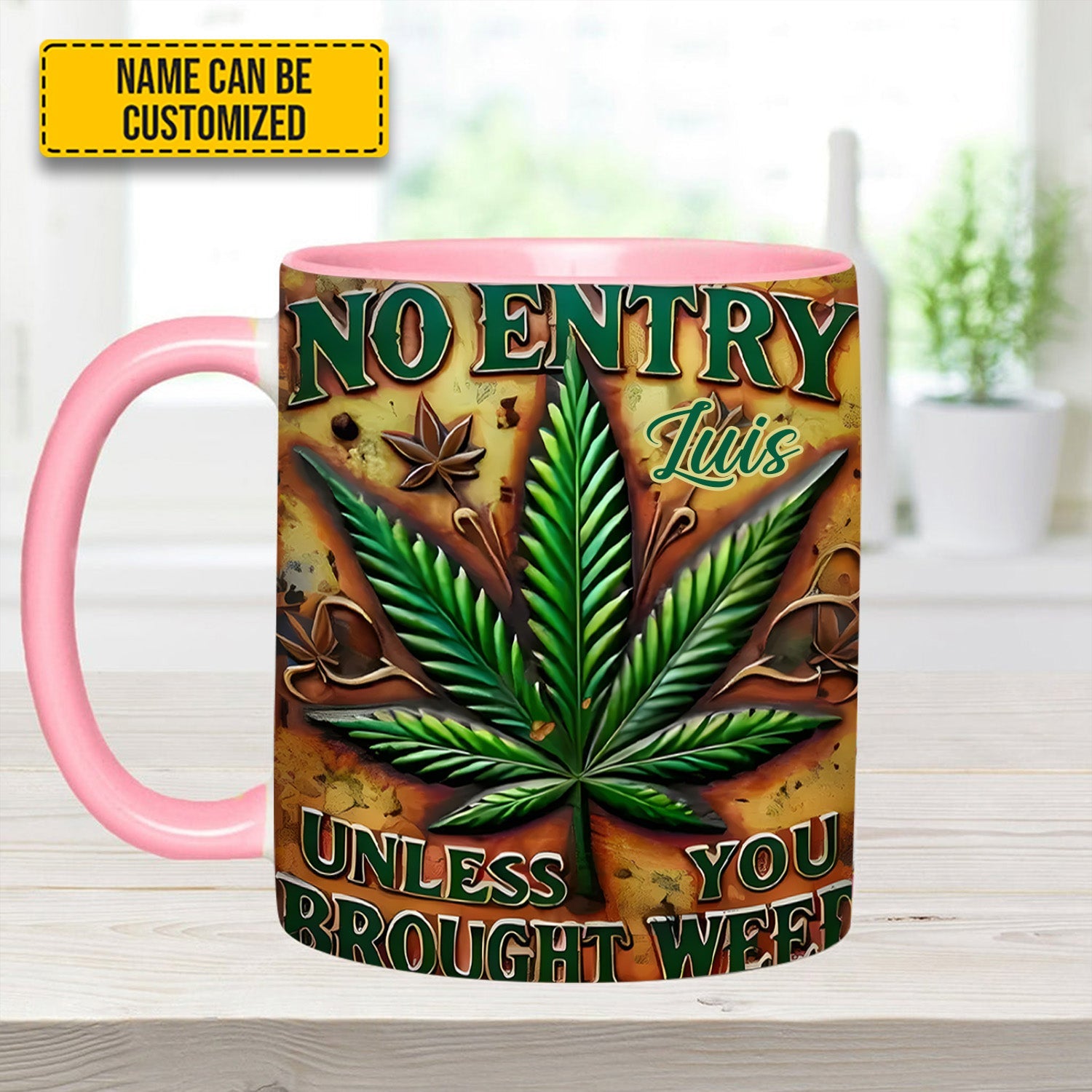 No Entry - Personalized Weed Accent Mug