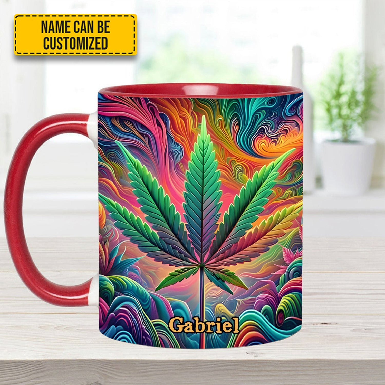 Personalized Colorful Weed Accent  Mug