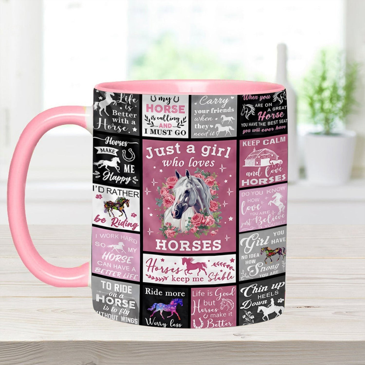 Just A Girl Who Loves Horses - Horse Accent Mug