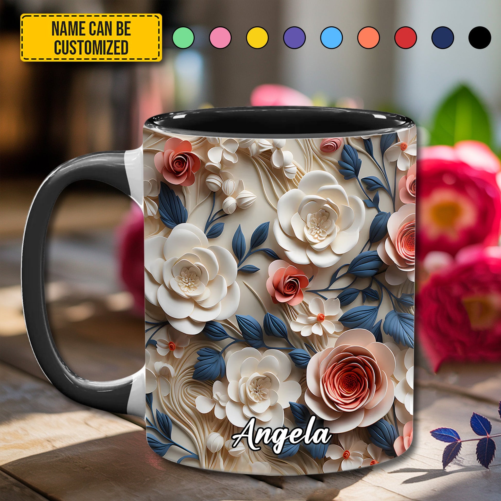 Beautiful Flowers - Personalized Accent Mug