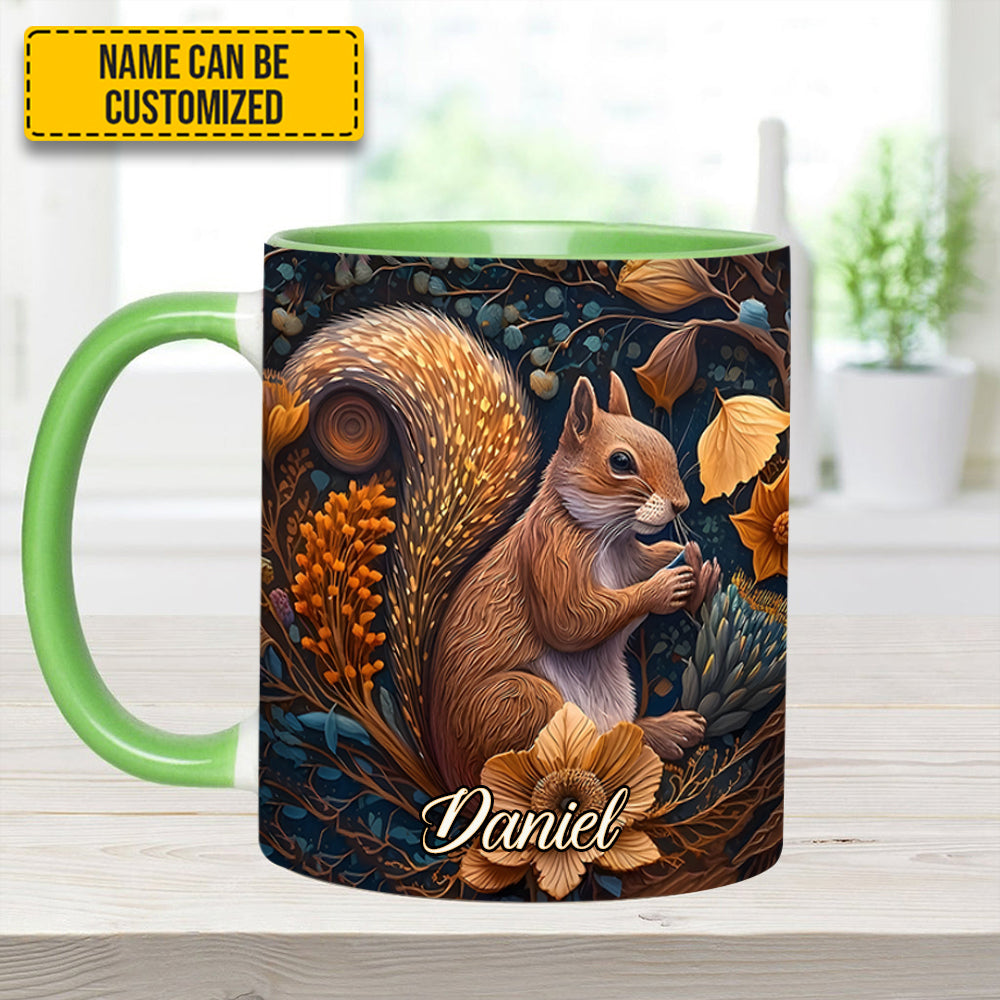 Autumn Squirrel – Personalized Squirrel Accent Mug