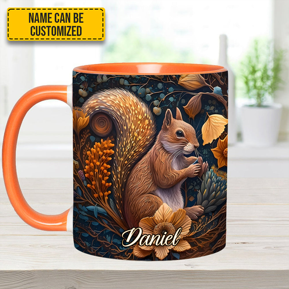 Autumn Squirrel – Personalized Squirrel Accent Mug