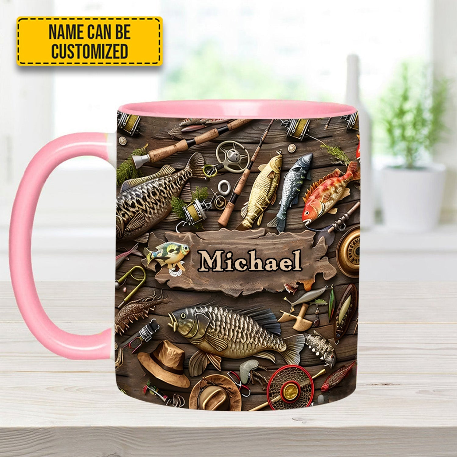 Fishing Gear - Personalized Fishing, Outdoor, Adventure Accent Mug