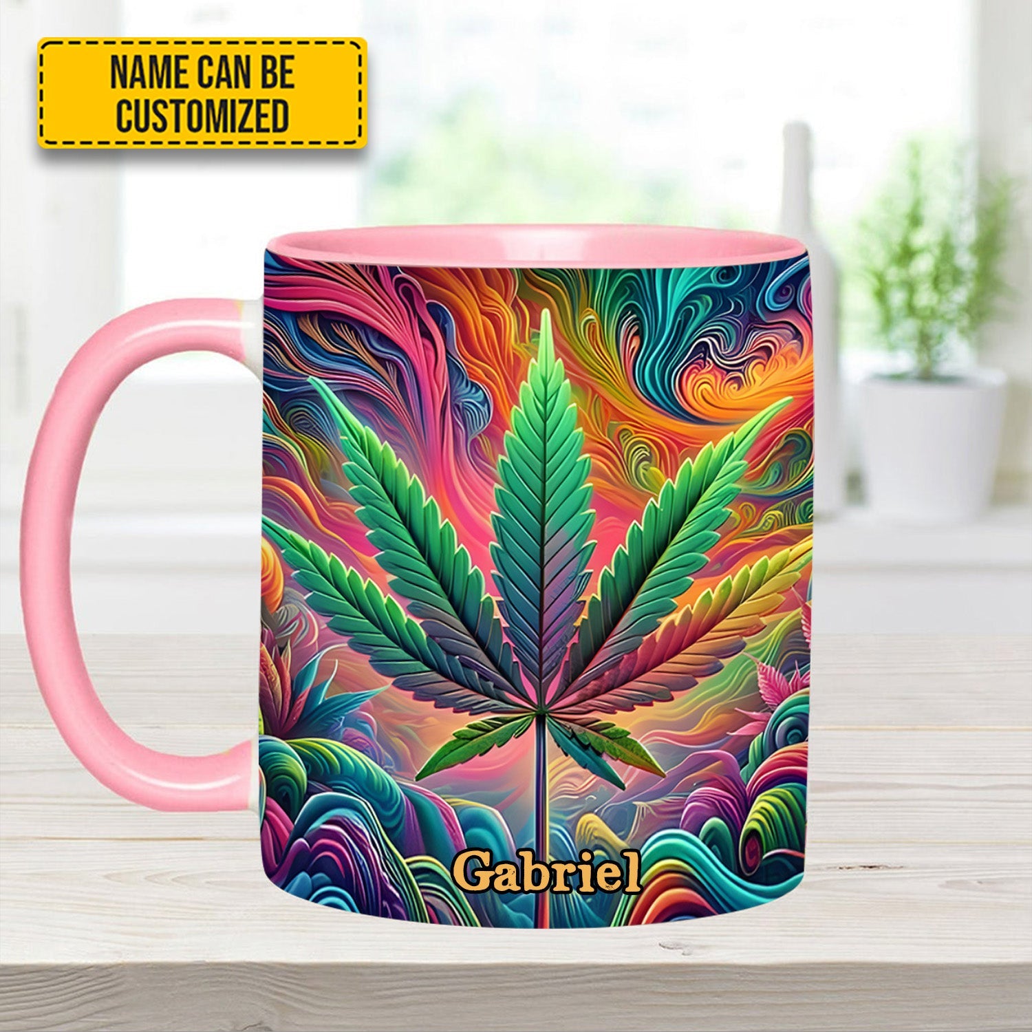 Personalized Colorful Weed Accent  Mug