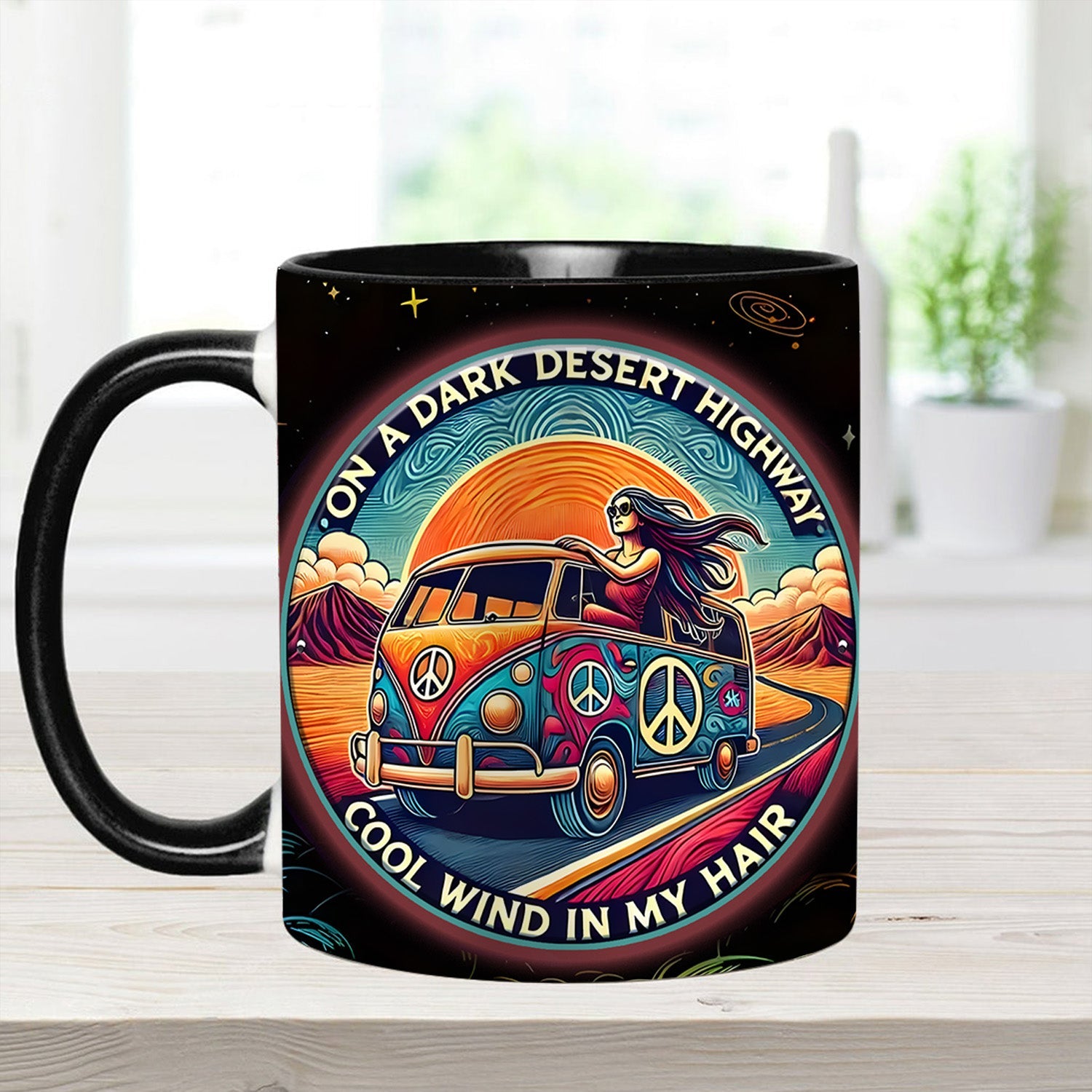 On a Dark Desert Highway - Personalized Accent Mug