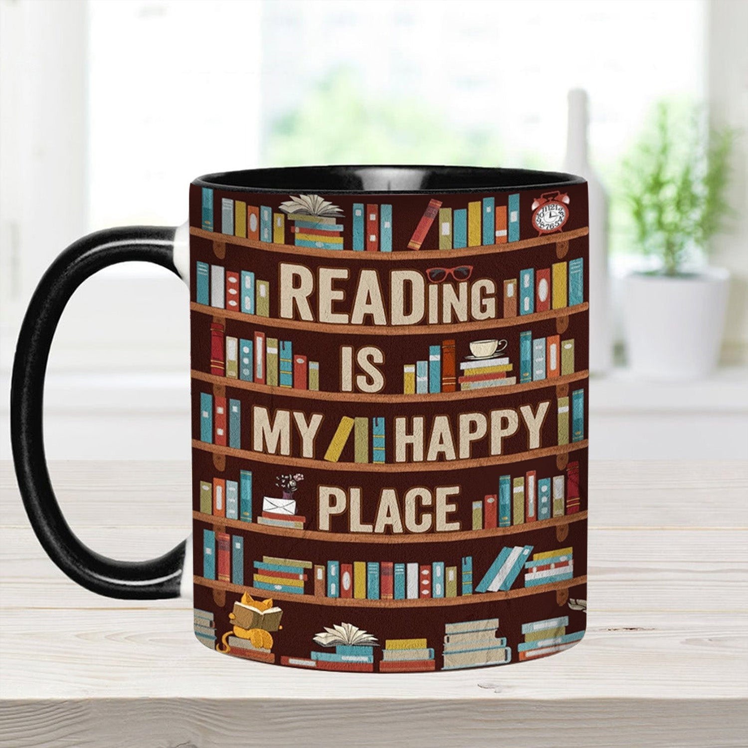 Reading Is My happy Place - Book Accent Mug