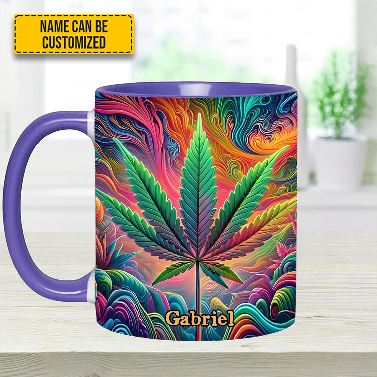 Personalized Colorful Weed Accent  Mug