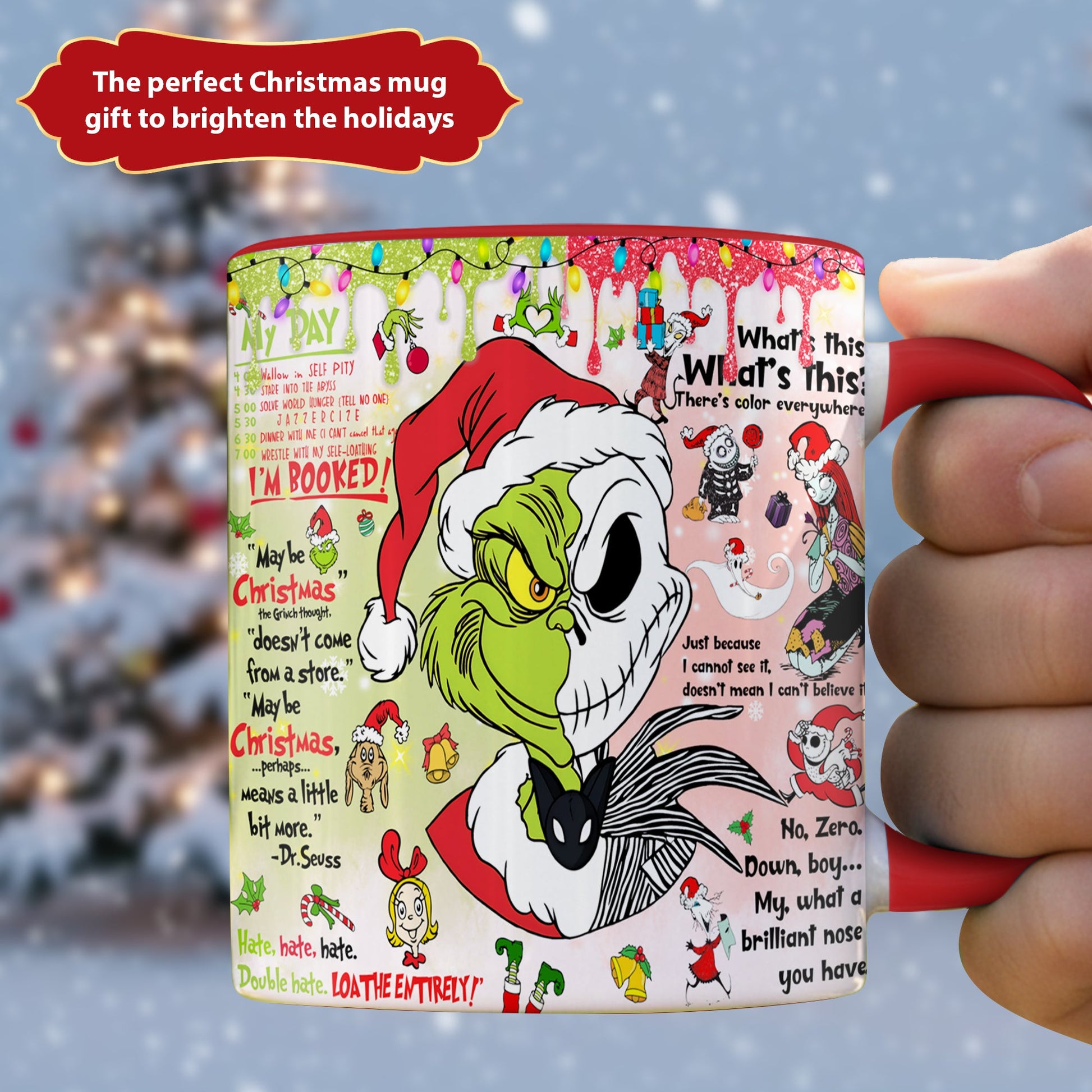Funny Green Christmas Accent Mug