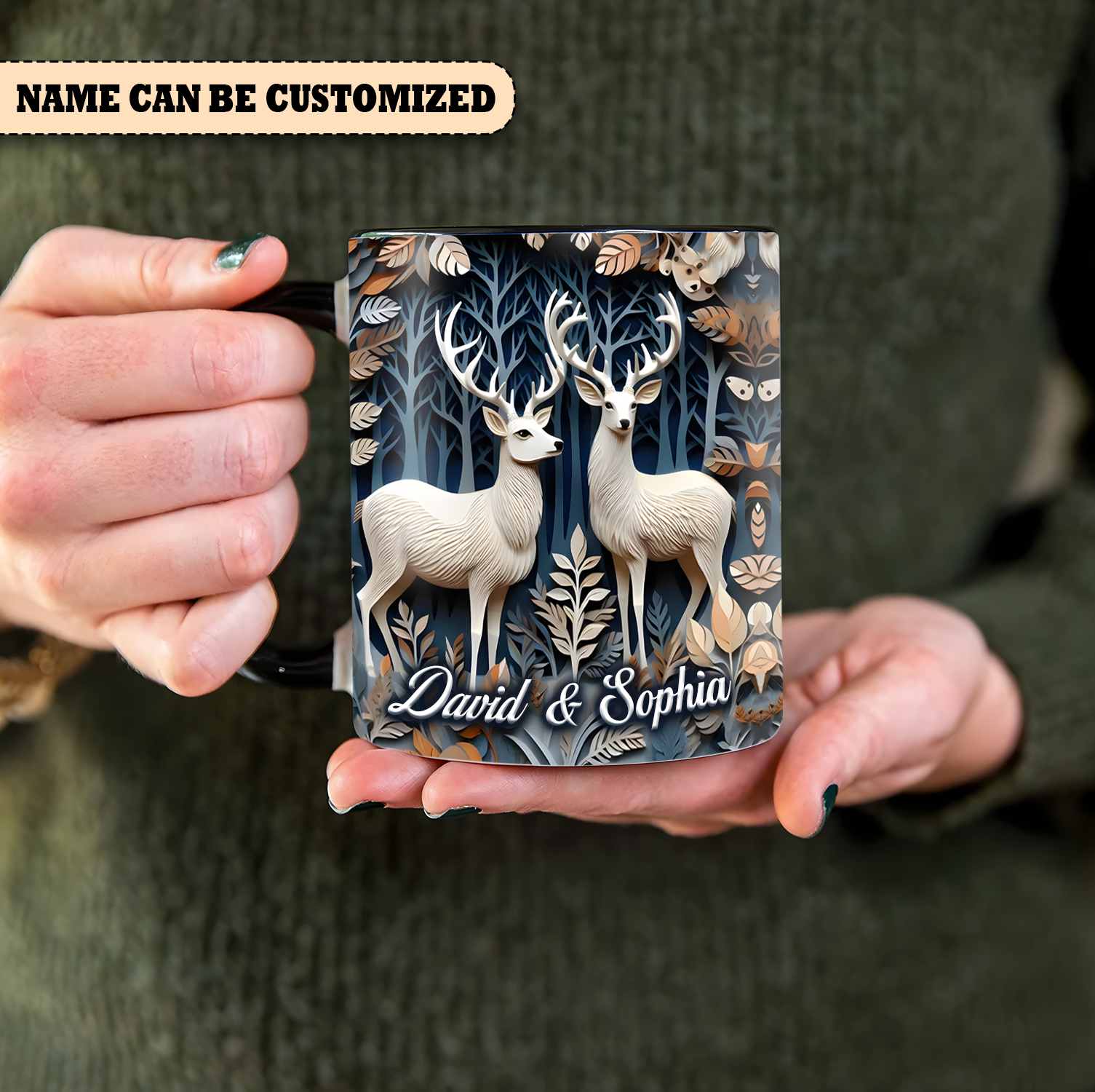 Deer Couple - Personalized Hunting Accent Mug