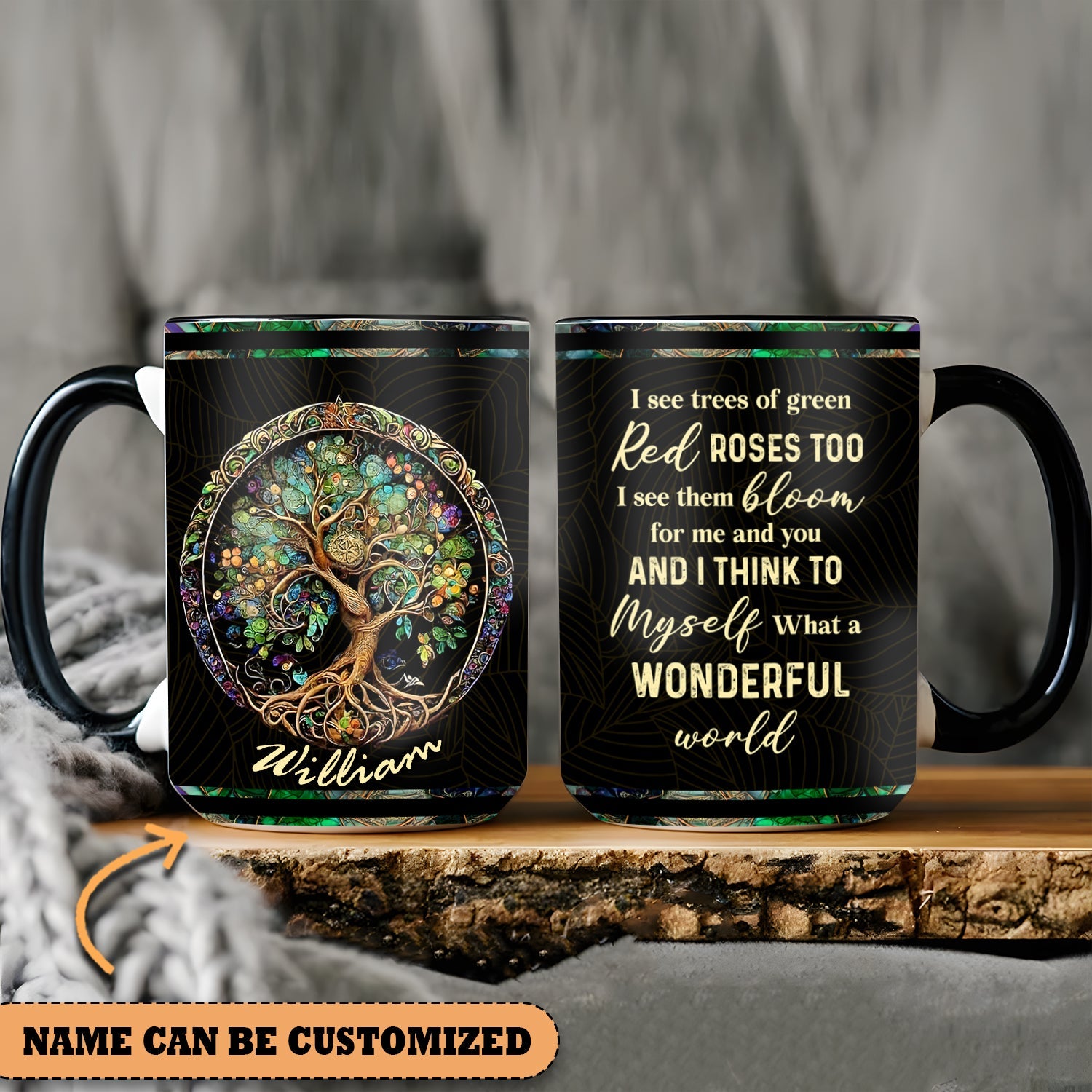 I See Trees Of Green - Personalized Hippie Accent Mug