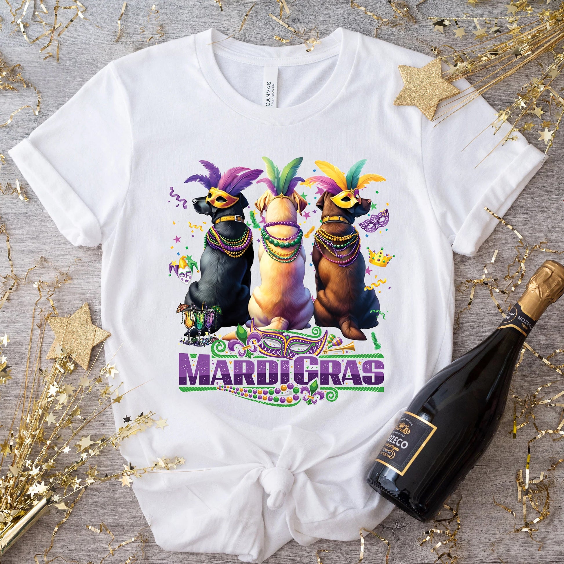 Mardi Gras Labrador Classic Unisex T-Shirt Gildan 5000 (Made In US)