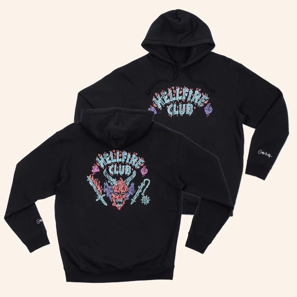 Netflix Merch Stranger Things Louis De Guzman Hellfire Club Hoodie Gift For Fans