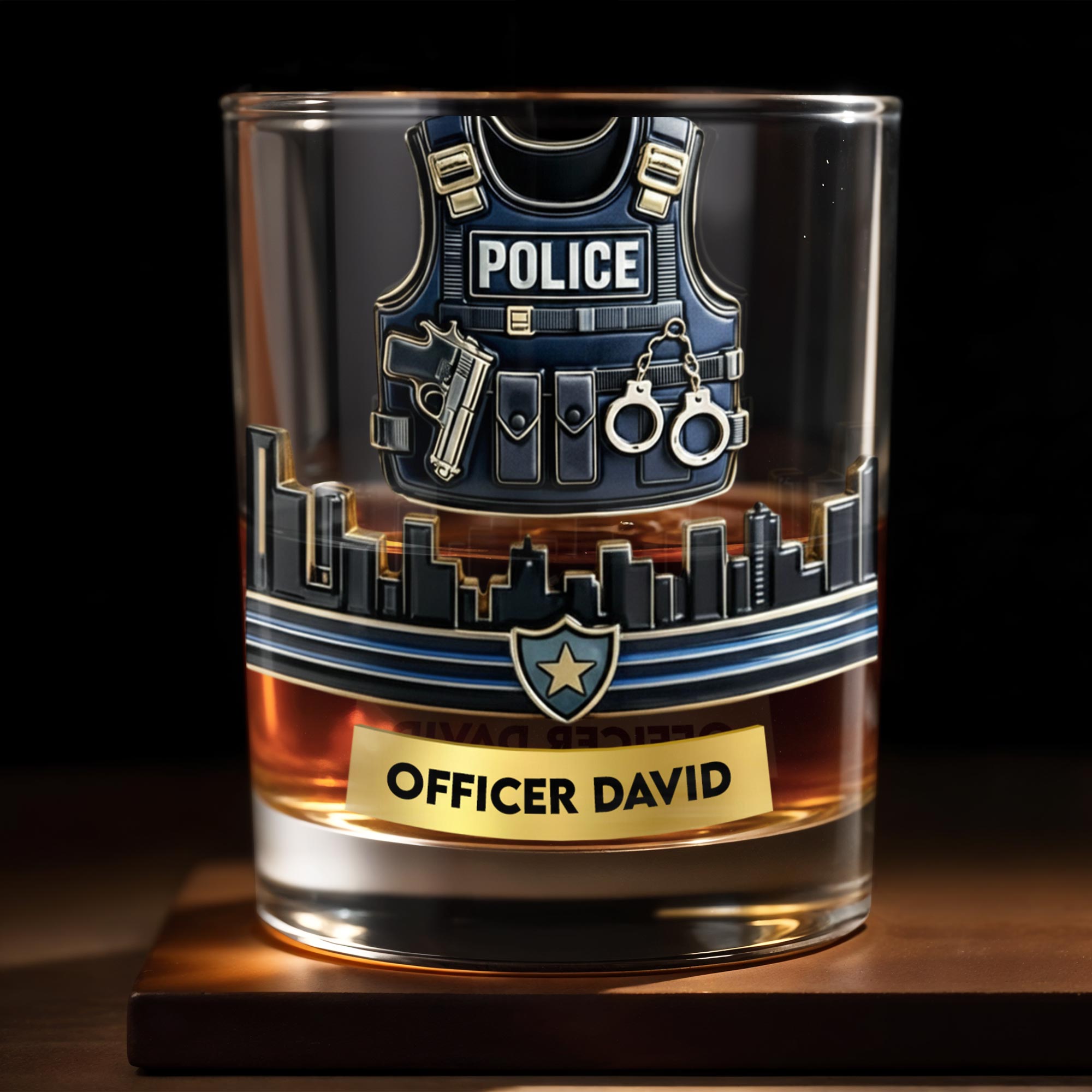Tribute For Police Whiskey Glass Gift For Law Enforcement