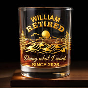 Doing What I Want Trees And Running Deer Whiskey Glass Gift For Retirees And Nature Lovers