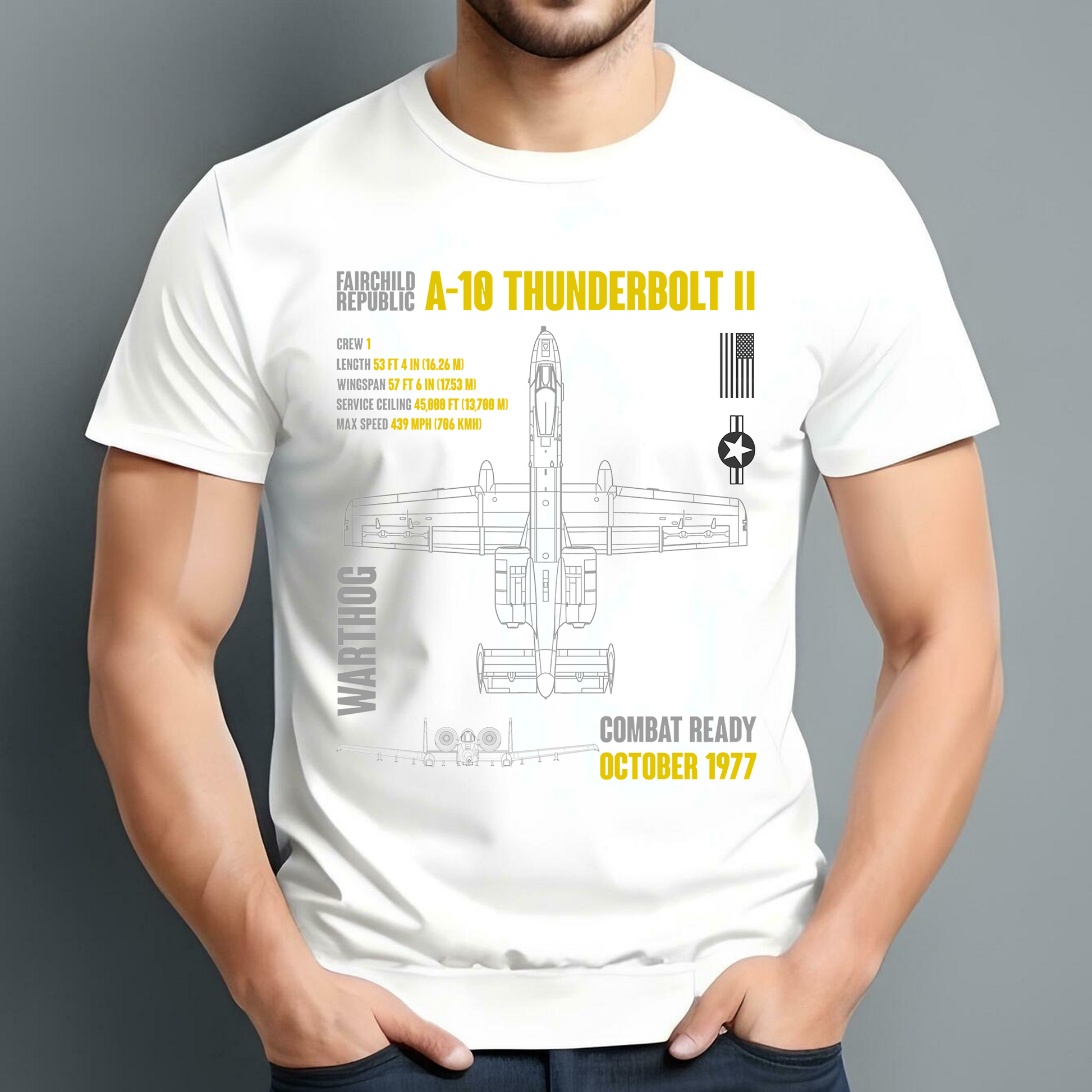 US Air Force Fairchild Republic A-10 Thunderbolt II Classic Unisex T-Shirt Gildan 5000 (Made In US) DLHH1704PT05