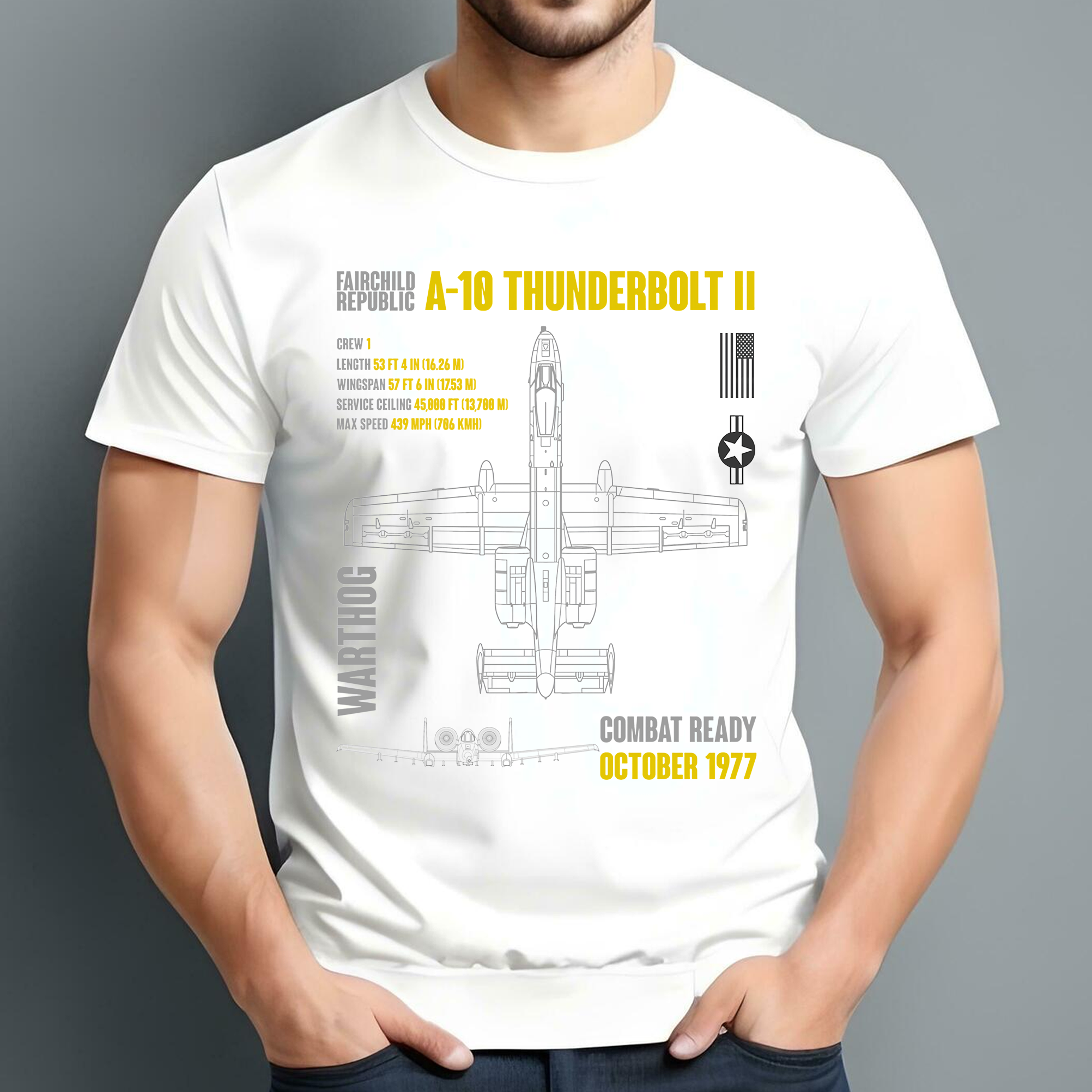 US Air Force Fairchild Republic A-10 Thunderbolt II Classic Unisex T-Shirt Gildan 5000 (Made In US) DLHH1704PT05