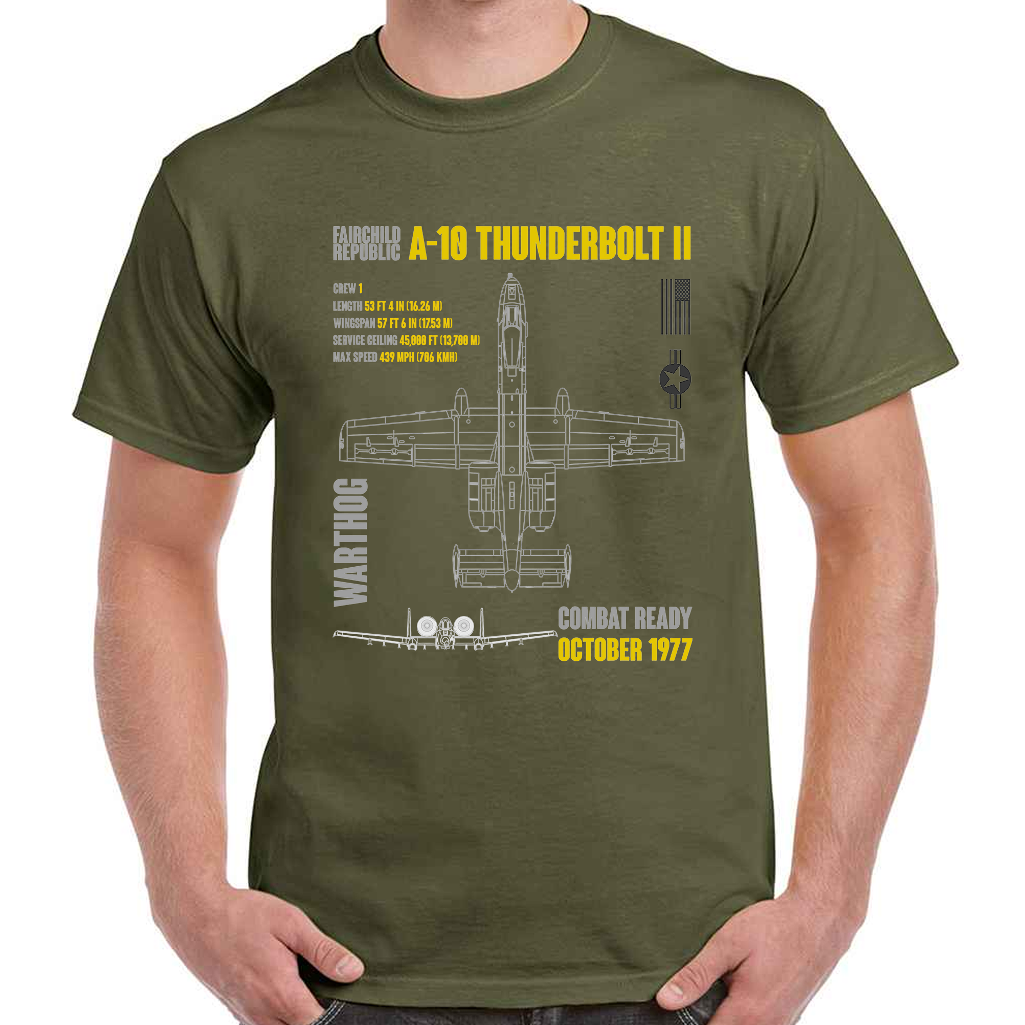 US Air Force Fairchild Republic A-10 Thunderbolt II Classic Unisex T-Shirt Gildan 5000 (Made In US) DLHH1704PT05