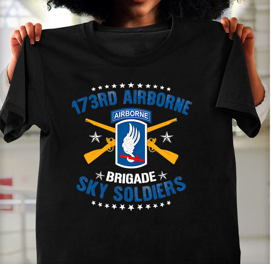 US Army 173rd Airborne Brigade "Sky Soldiers" Classic Unisex T-Shirt Gildan 5000 (Made In US)