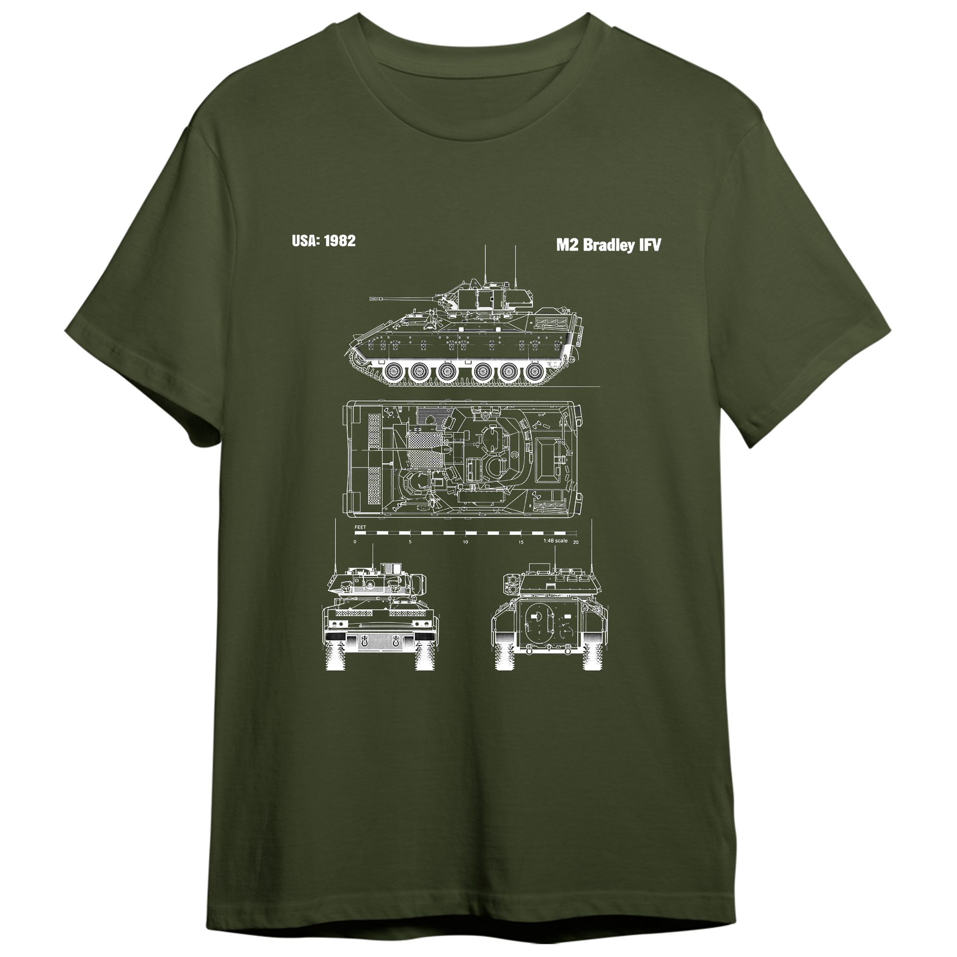 US Army M2 Bradley IVF Classic Unisex T-Shirt Gildan 5000 (Made In US)