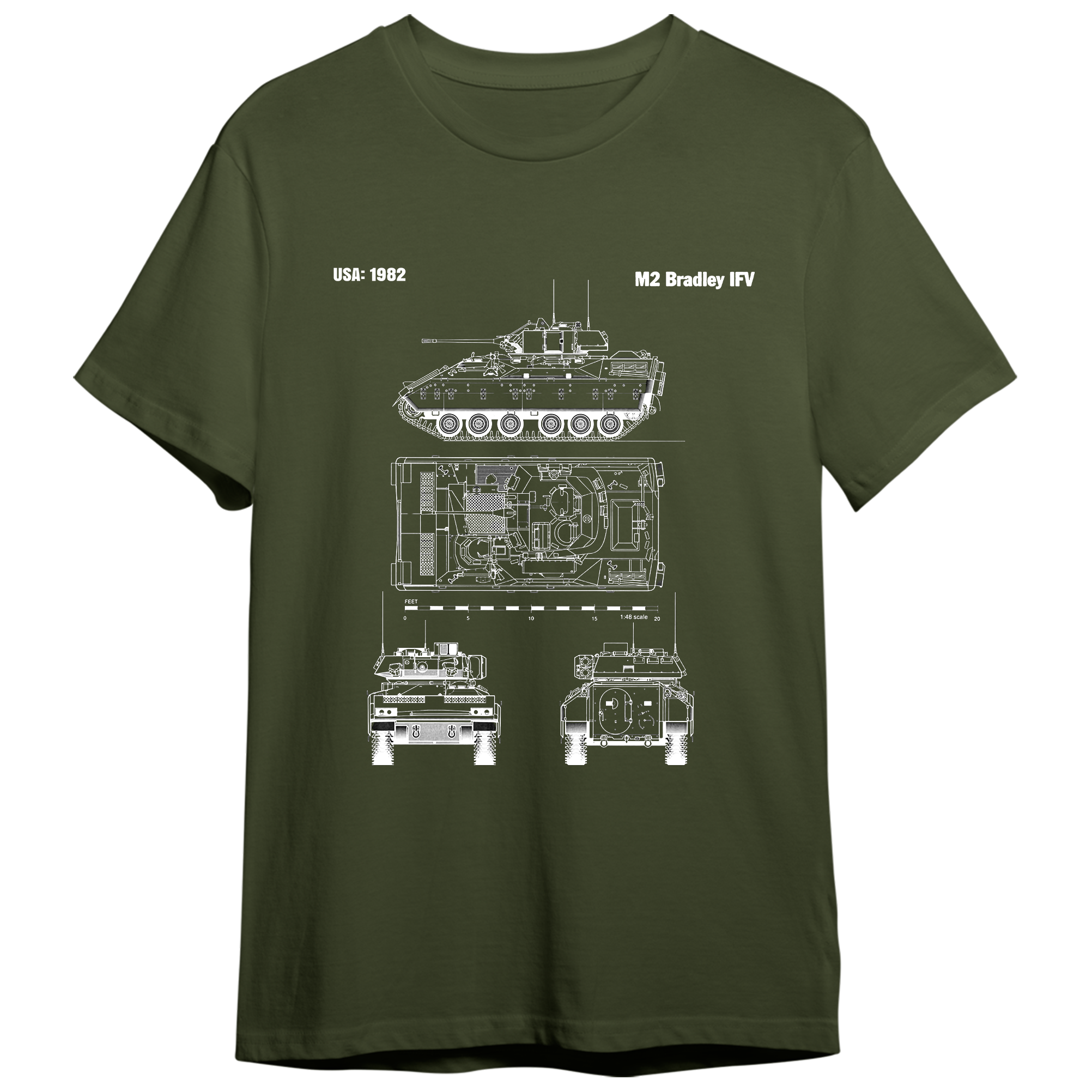 US Army M2 Bradley IVF Classic Unisex T-Shirt Gildan 5000 (Made In US)