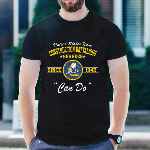 US Navy SEABEES Naval Construction Force (NCF) Classic Unisex T-Shirt Gildan 5000 (Made In US)