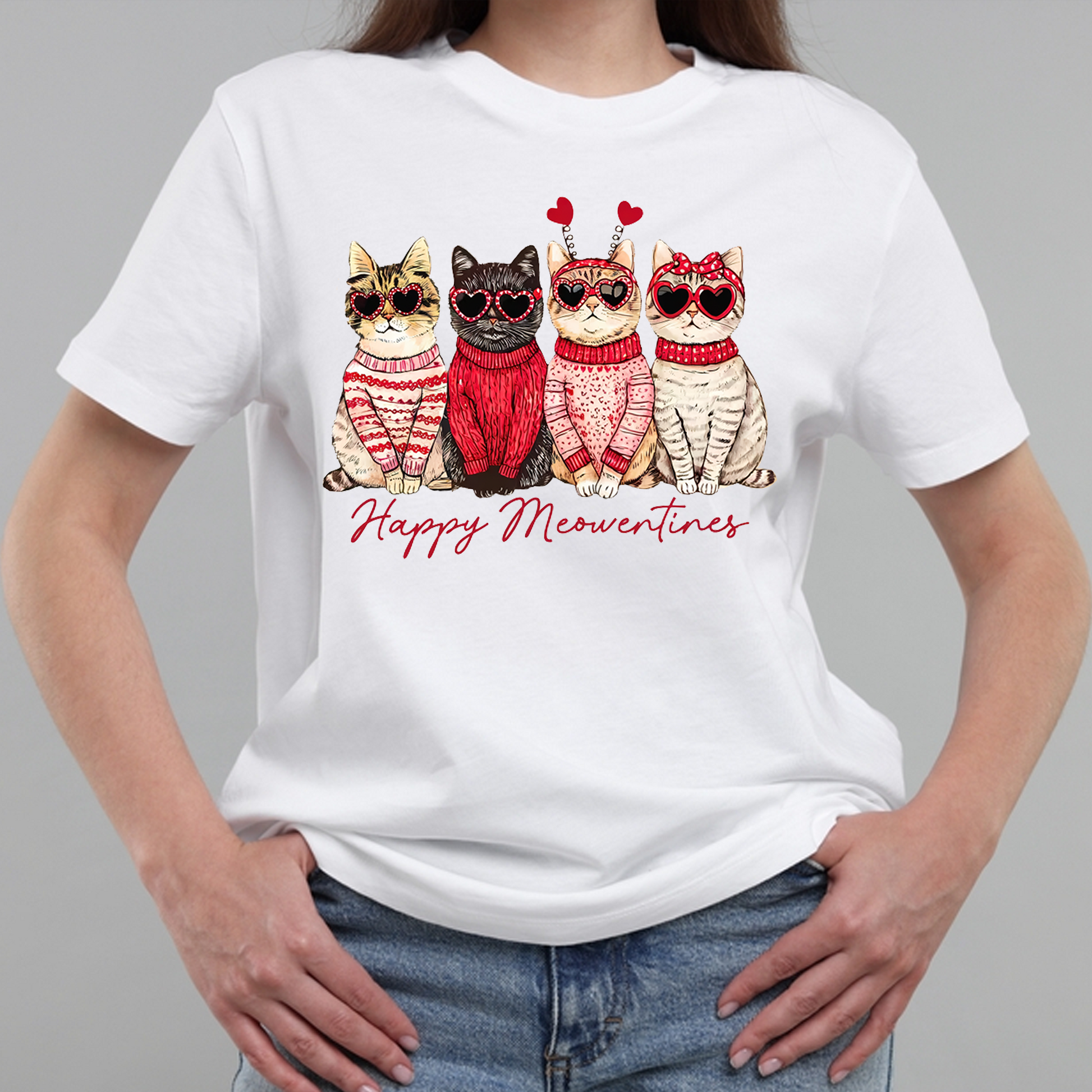 Valentine Cat Classic Unisex T-Shirt Gildan 5000 (Made In US)