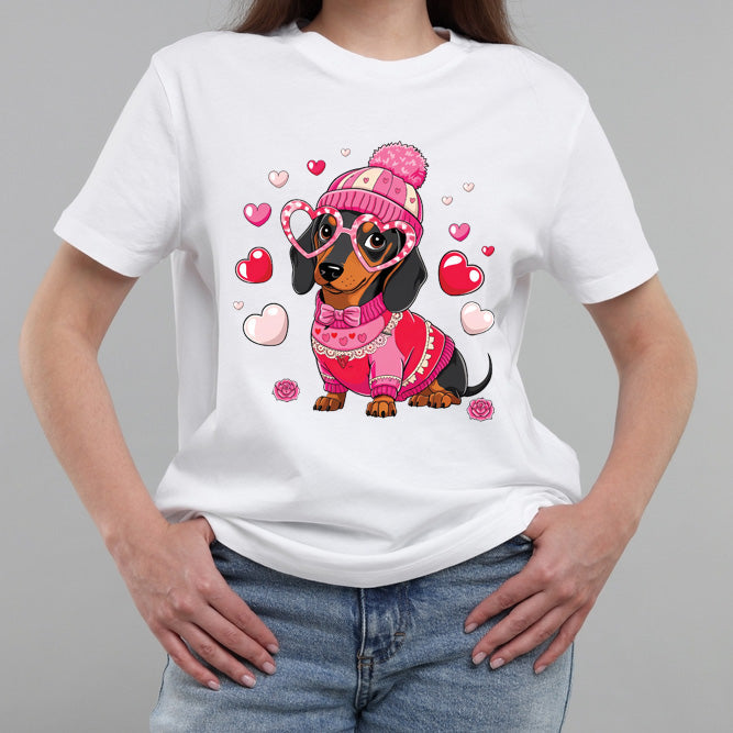 Valentine Dachshund Dog Classic Unisex T-Shirt Gildan 5000 (Made In US)