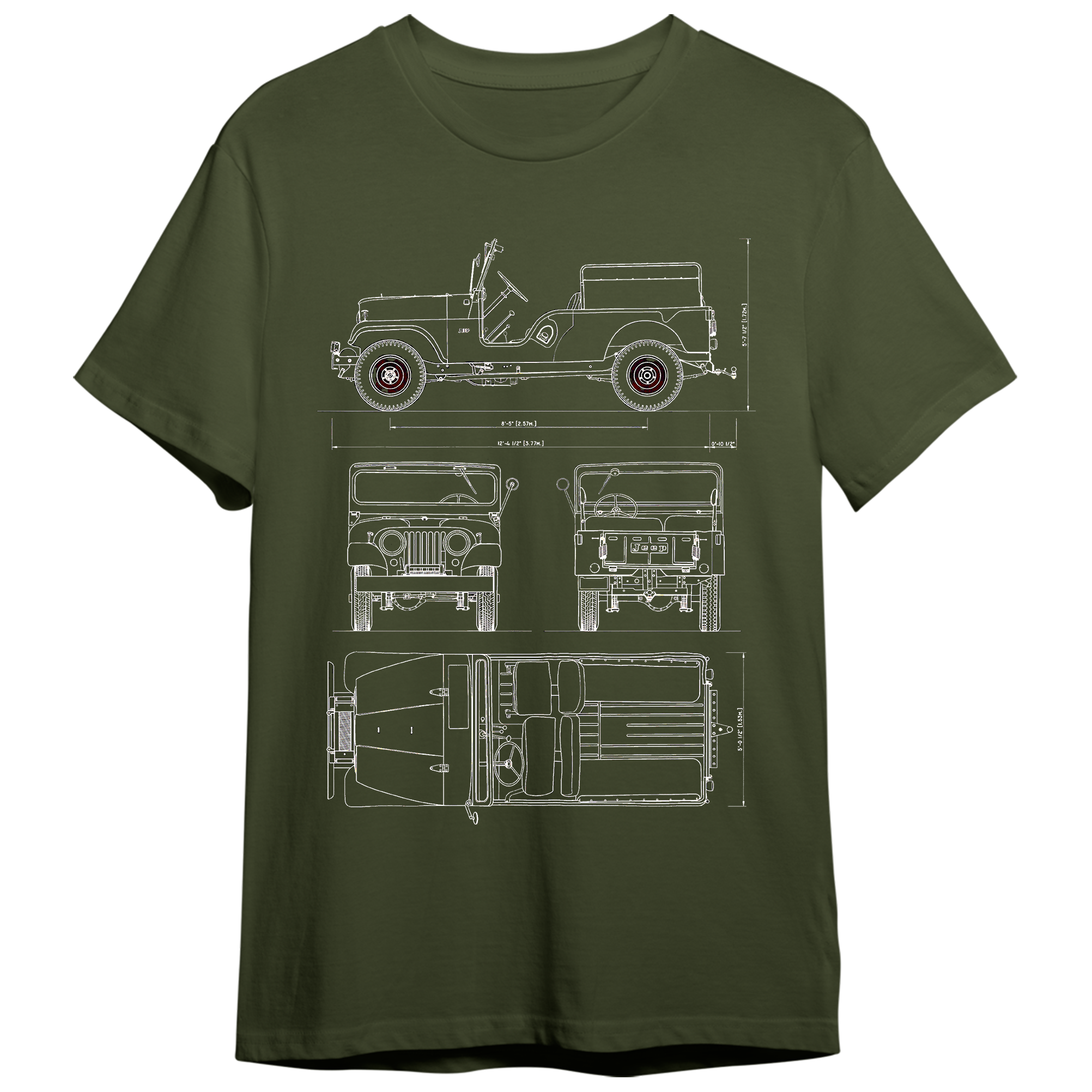 Willys Jp CJ-6 1962 Classic Unisex T-Shirt Gildan 5000 (Made In US)