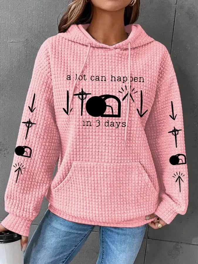 A Lot Can Happen In 3 Days Waffle Hoodie Women's Faith Based Clothing Cute Easter Gifts - Lilybirchmarket