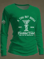  A Tini Bit Irish Knit Long Sleeve Shirt Happy St Patrick's Day Gift For Women - TradiViet