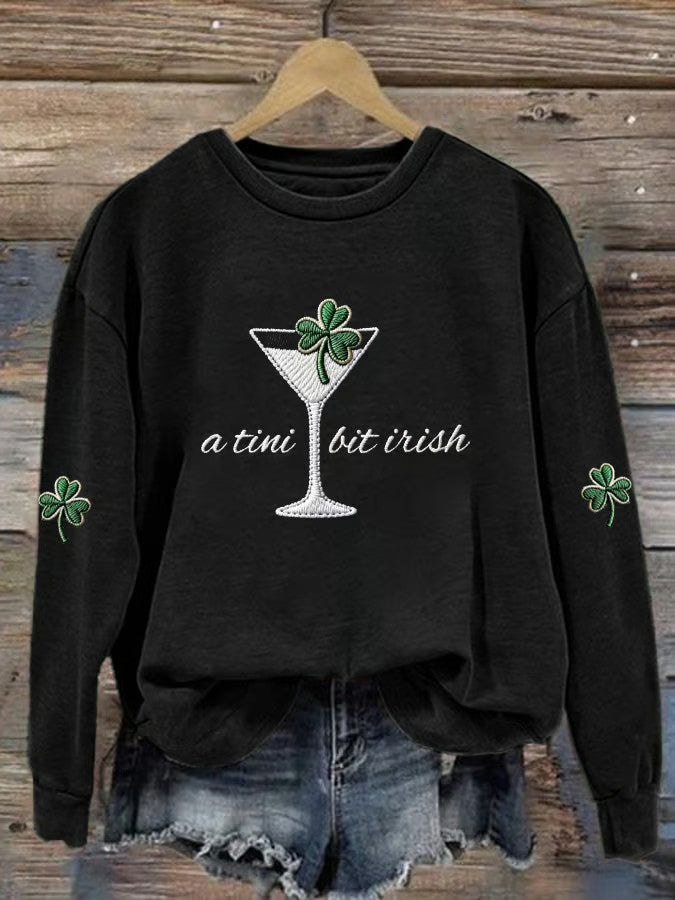  A Tini Bit Irish Sweatshirt Irish Pride St Patricks Day Merch St Patty's Gift For Irish - TradiViet