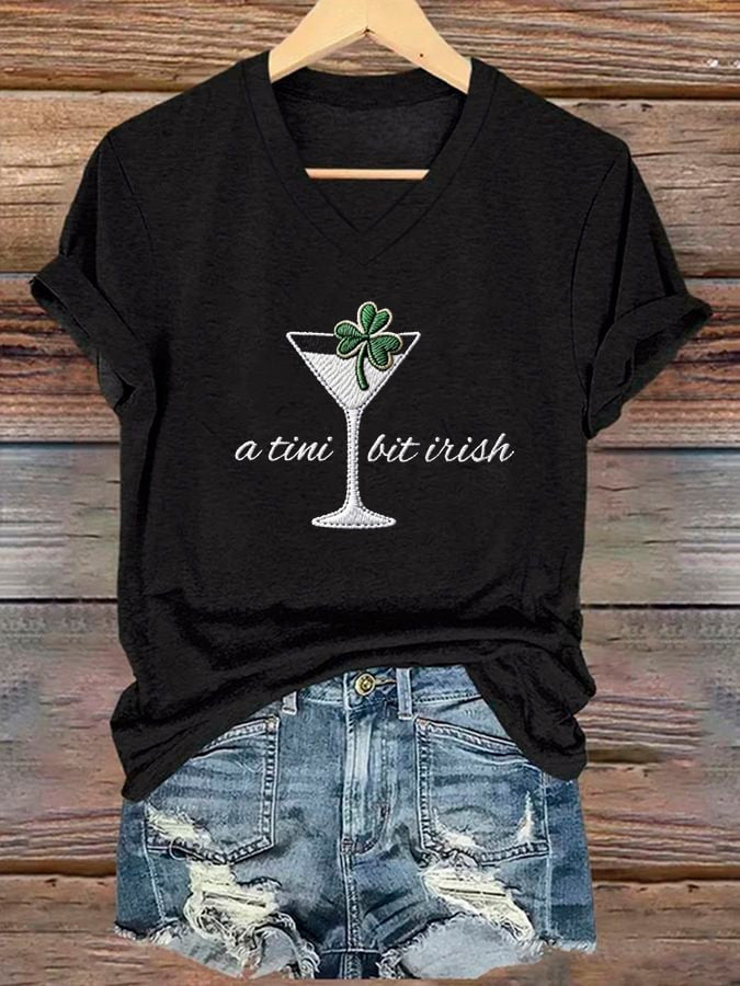  A Tini Bit Irish T-Shirt Forever Irish Ladies St Patricks Day T-Shirts Cute St Patrick's Day Gifts - TradiViet