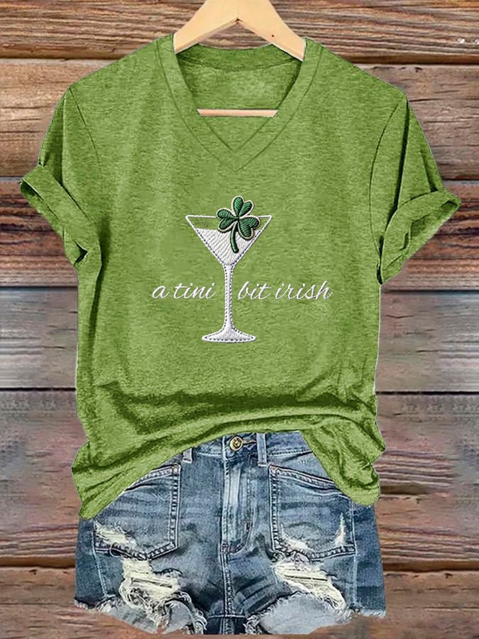  A Tini Bit Irish T-Shirt Forever Irish Ladies St Patricks Day T-Shirts Cute St Patrick's Day Gifts - TradiViet