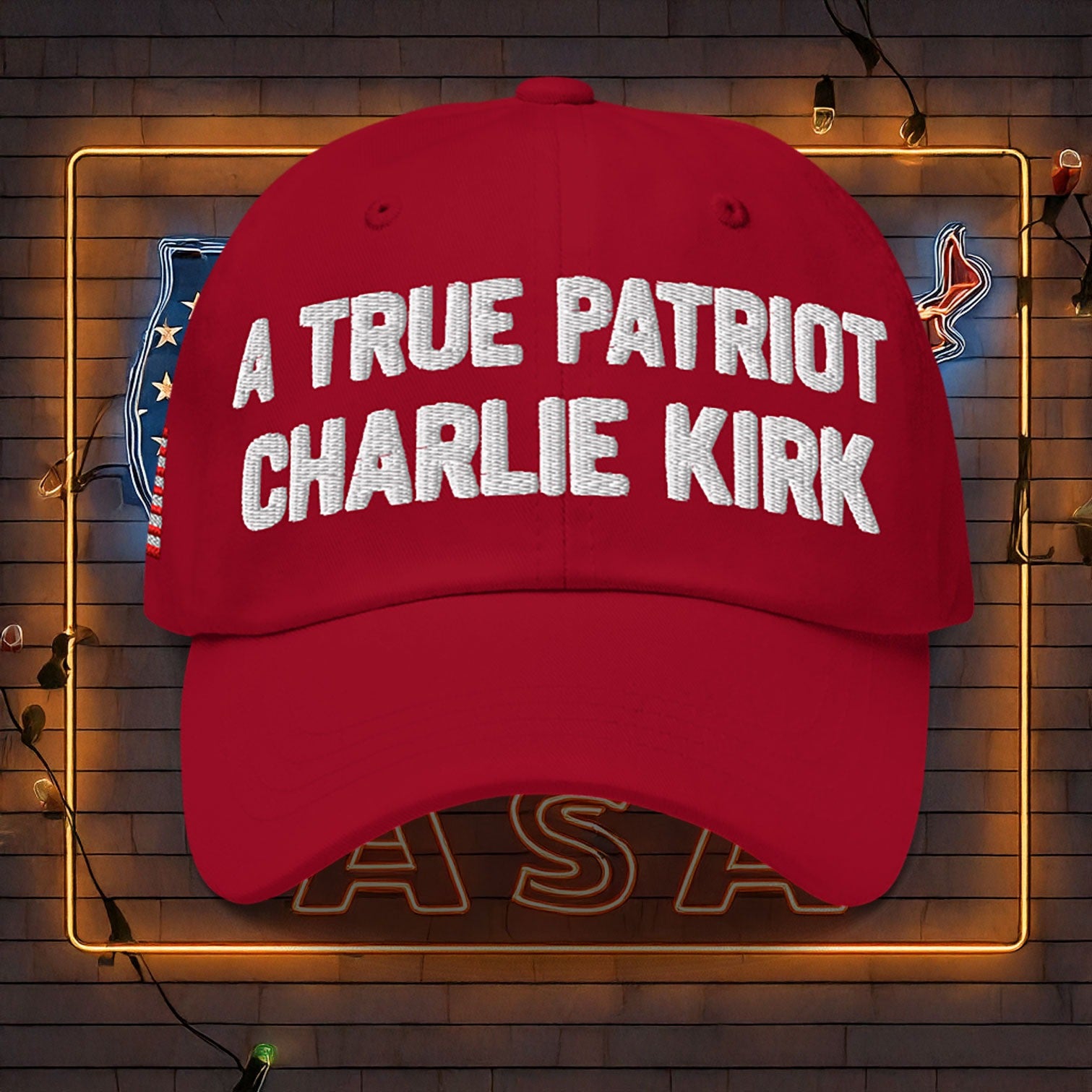 A True Patriot Charlie Kirk Baseball Hat Embroidered - Lilybirchmarket
