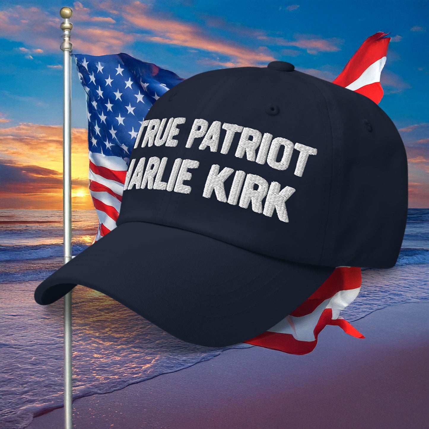 A True Patriot Charlie Kirk Hat Embroidered Charlie Kirk Hat Patriotic Gifts - Lilybirchmarket
