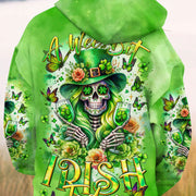 A Wee Bit Irish Today Skull Lady Patrick_S Day Hoodie Ladies Clothing Gift Ideas For New Moms - Lilybirchmarket