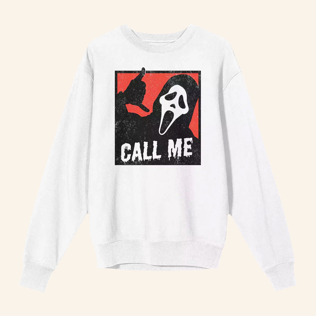 Academy Museum Merch Ghost Face Call Me Sweatshirt Halloween Gifts For Wife - Lilybirchmarket