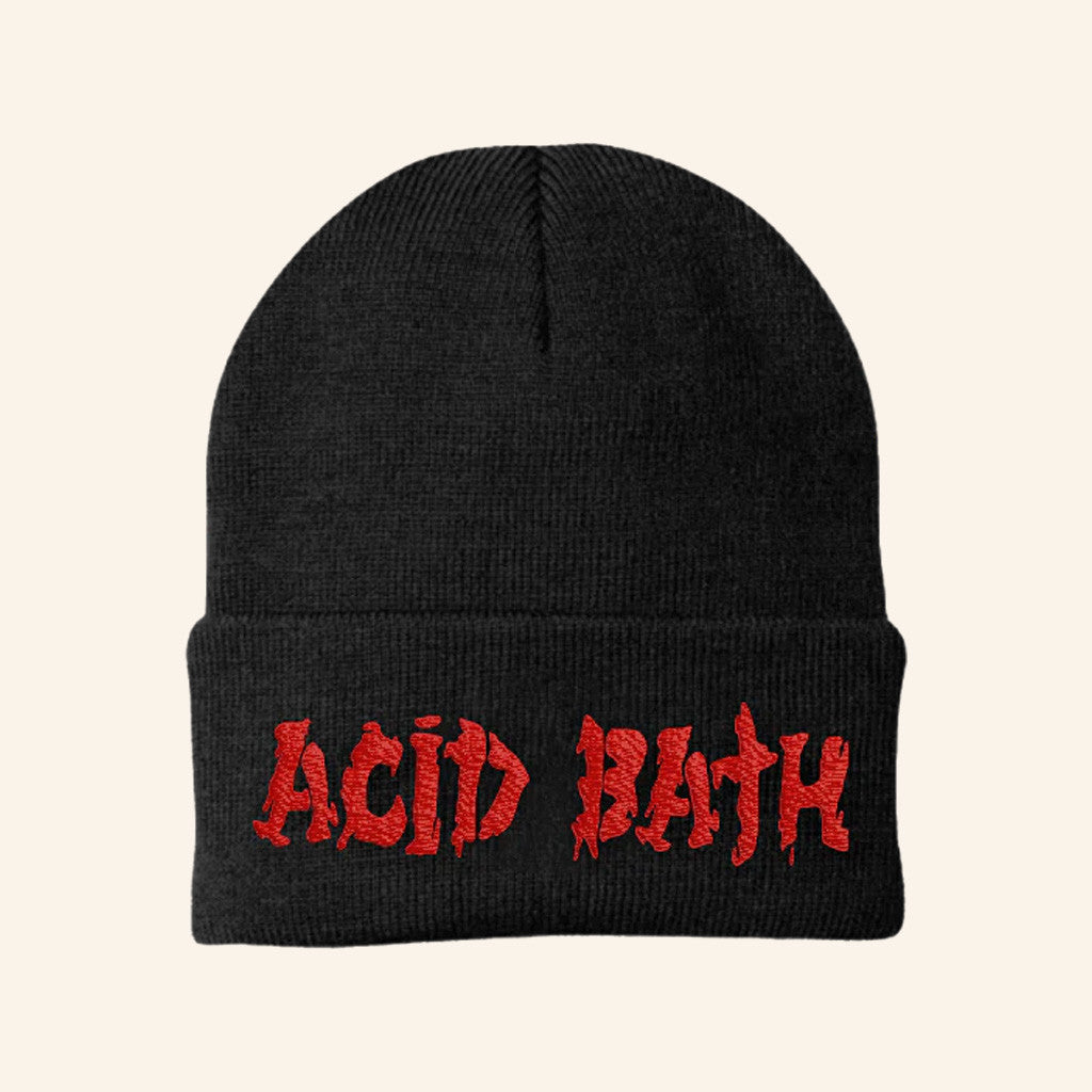 Acid Bath Merch Acid Bath Logo Beanie Gifts Ideas For Music Lovers - Lilybirchmarket