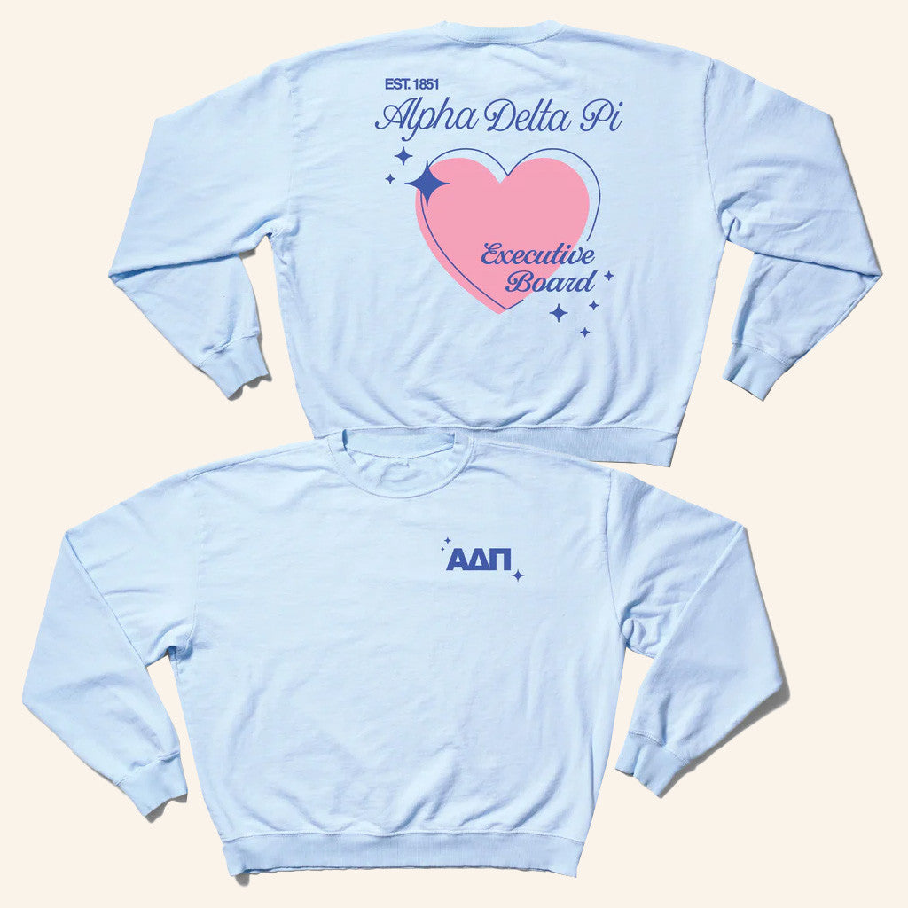 ADPI Merch Alpha Delta Pi Arctic Blue Crewneck Sweatshirt Gifts For Girlfriend - Lilybirchmarket