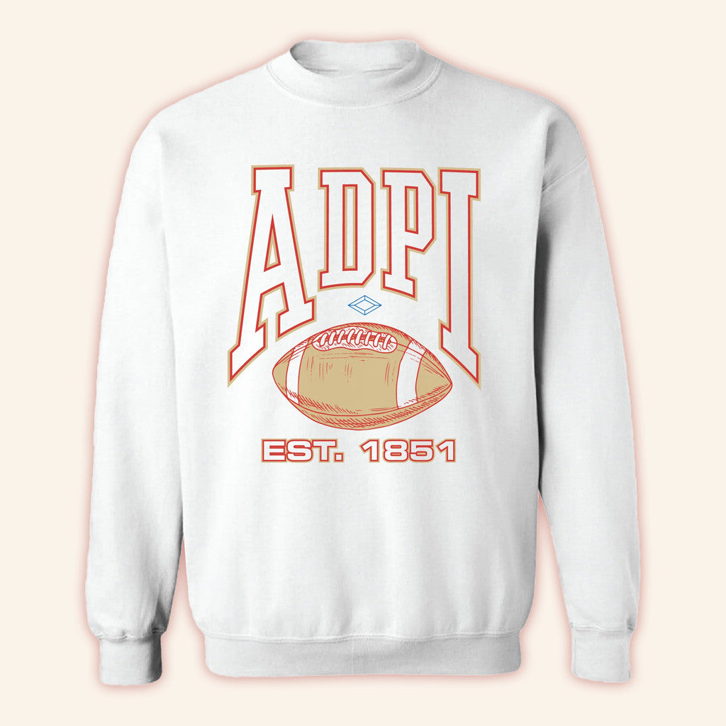 ADPI Merch Alpha Delta Pi Football Sorority Crewneck Sweatshirt Gifts For Besties - Lilybirchmarket
