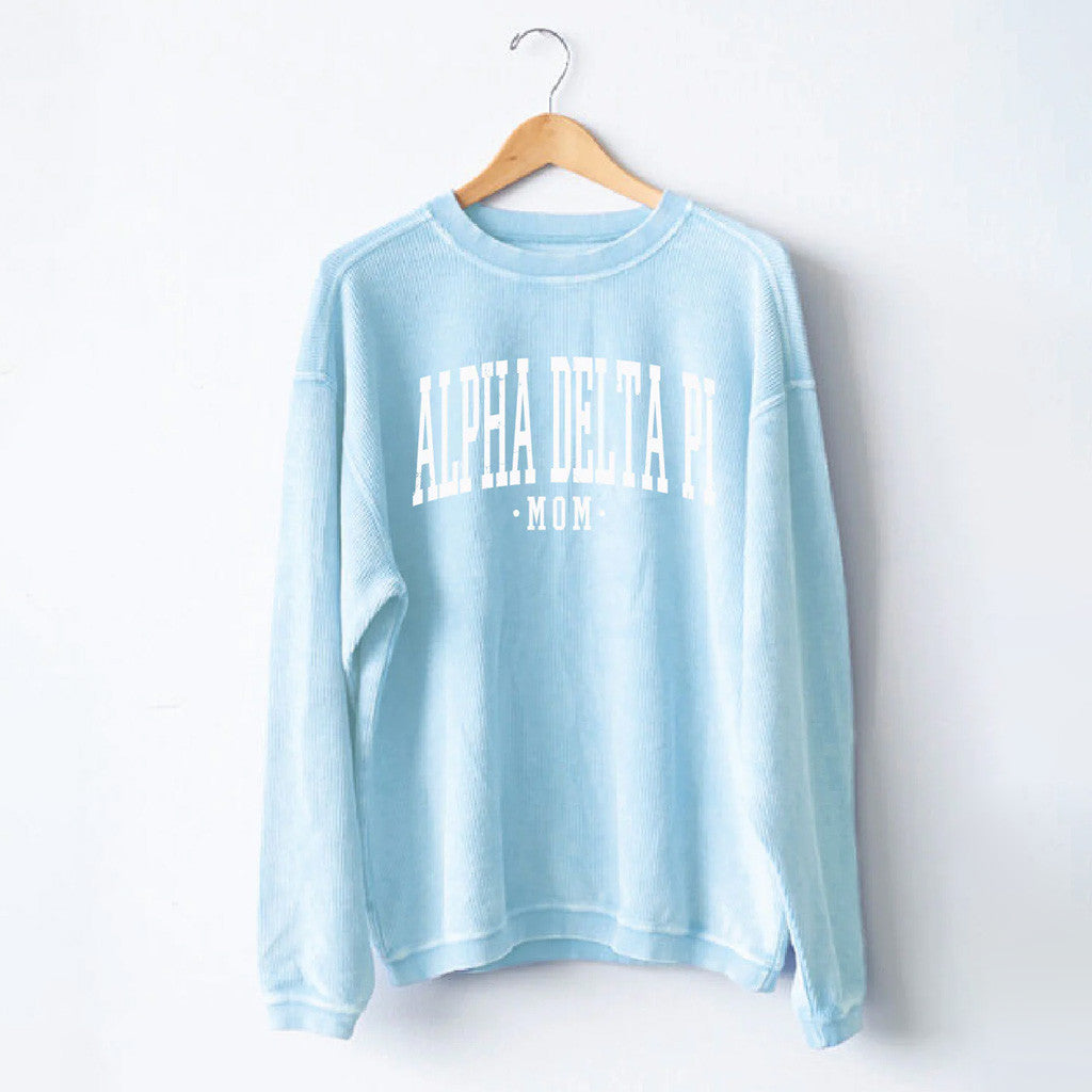 ADPI Merch Alpha Delta Pi Mom Bow Crewneck Sweatshirt Best Gifts For Mother - Lilybirchmarket