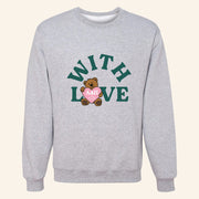 ADPI Merch Alpha Delta Pi With Love Teddy Matching Crewneck Sweatshirt Gifts For Best Friends - Lilybirchmarket