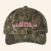 ADPI Merch Alpha Gamma Delta Pink Embroidered Camo Hat Gifts For Wife - Lilybirchmarket