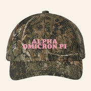 ADPI Merch Alpha Omicron Pi Pink Embroidered Camo Hat Best Gifts For Wife - Lilybirchmarket