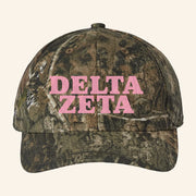 ADPI Merch Delta Zeta Pink Embroidered Camo Hat Unique Birthday Gift For Wife - Lilybirchmarket