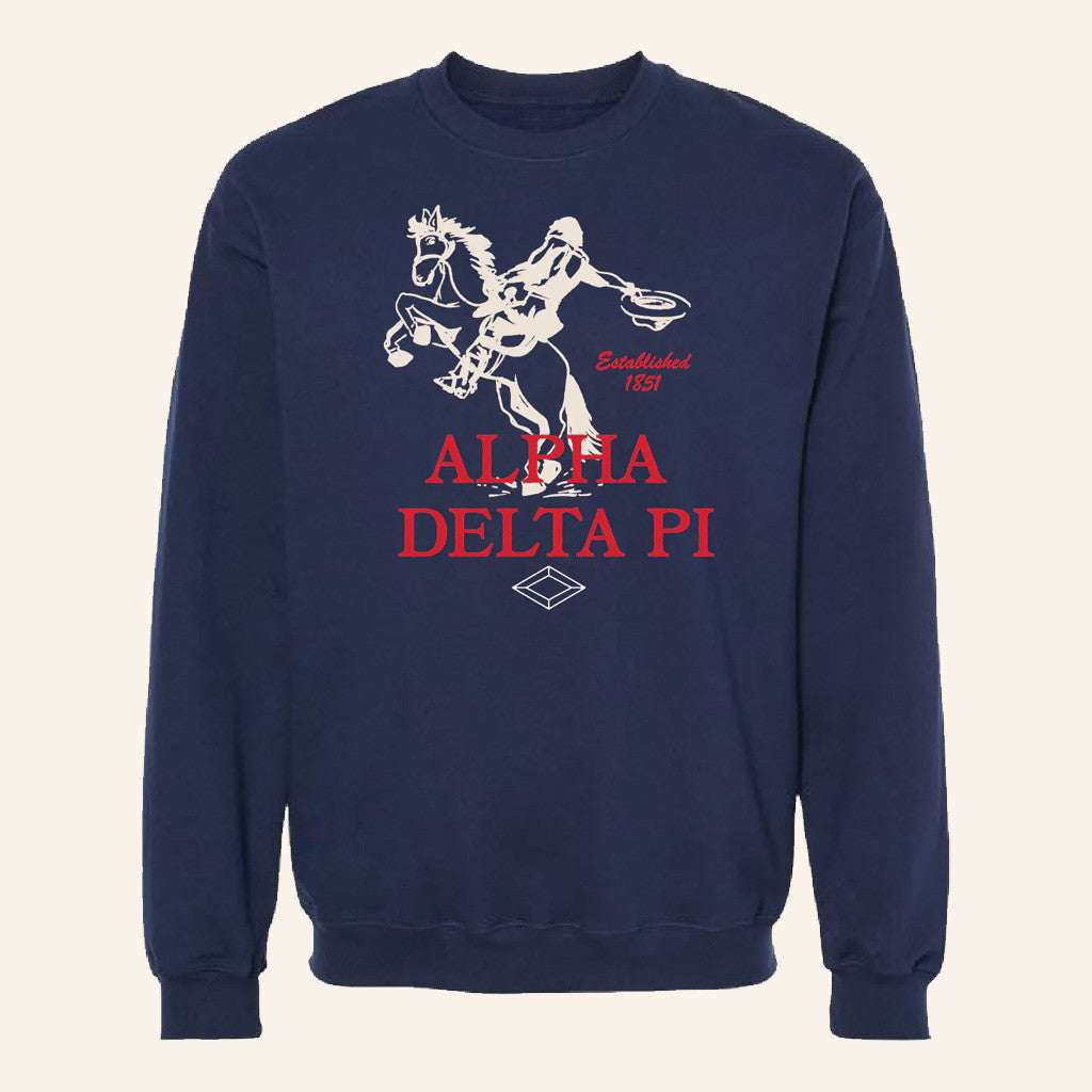 ADPI Merch Navy Rodeo Alpha Delta Pi Crewneck Sweatshirt Gifts For Him - Lilybirchmarket