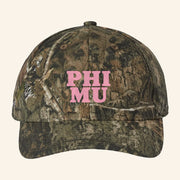 ADPI Merch Phi Mu Pink Embroidered Camo Hat Gifts For Daughter - Lilybirchmarket
