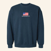 ADPI Merch USA Flag Navy Alpha Delta Pi Crewneck Sweatshirt Gifts For Friends - Lilybirchmarket