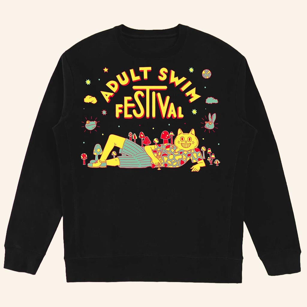 Adult Swim Merch Adult Swim Festival Sweatshirt Black Gifts For Friends - Lilybirchmarket