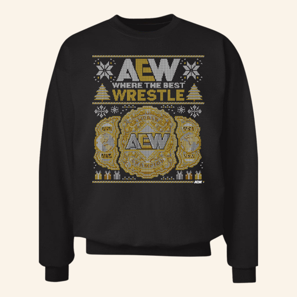 AEW Merch Championshipmas Holiday Sweatshirt Where The Best Wrestle AEW Sweatshirt Him Gifts - Lilybirchmarket